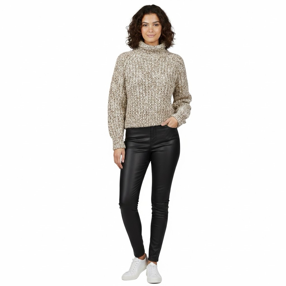 Theory Cream and Gray Knit Sweater